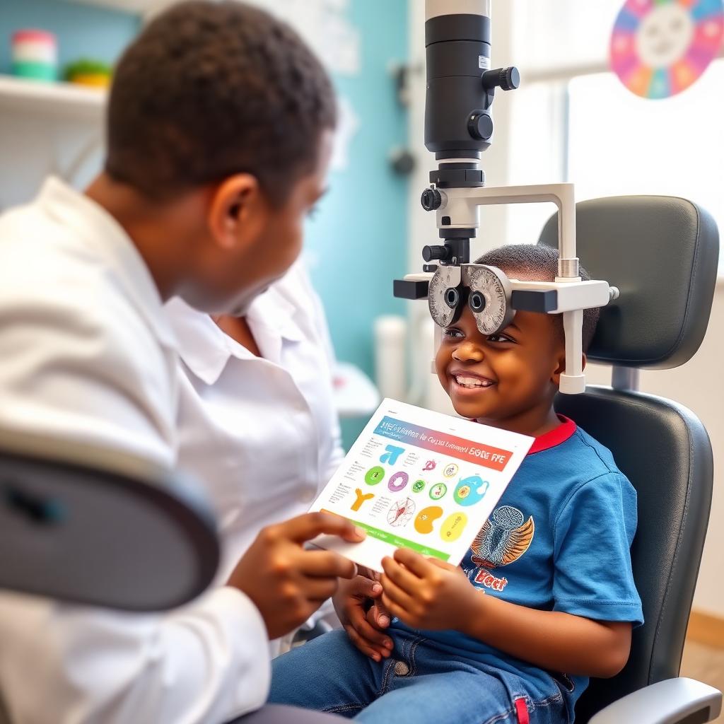 Optometrist examining a child's vision at Reflex Eye Care