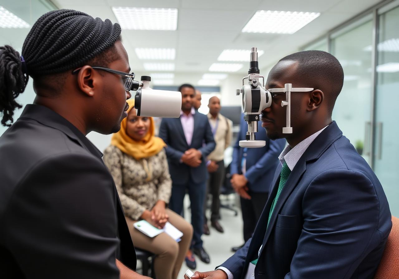 Corporate eye screening for company staff